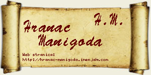 Hranac Manigoda vizit kartica